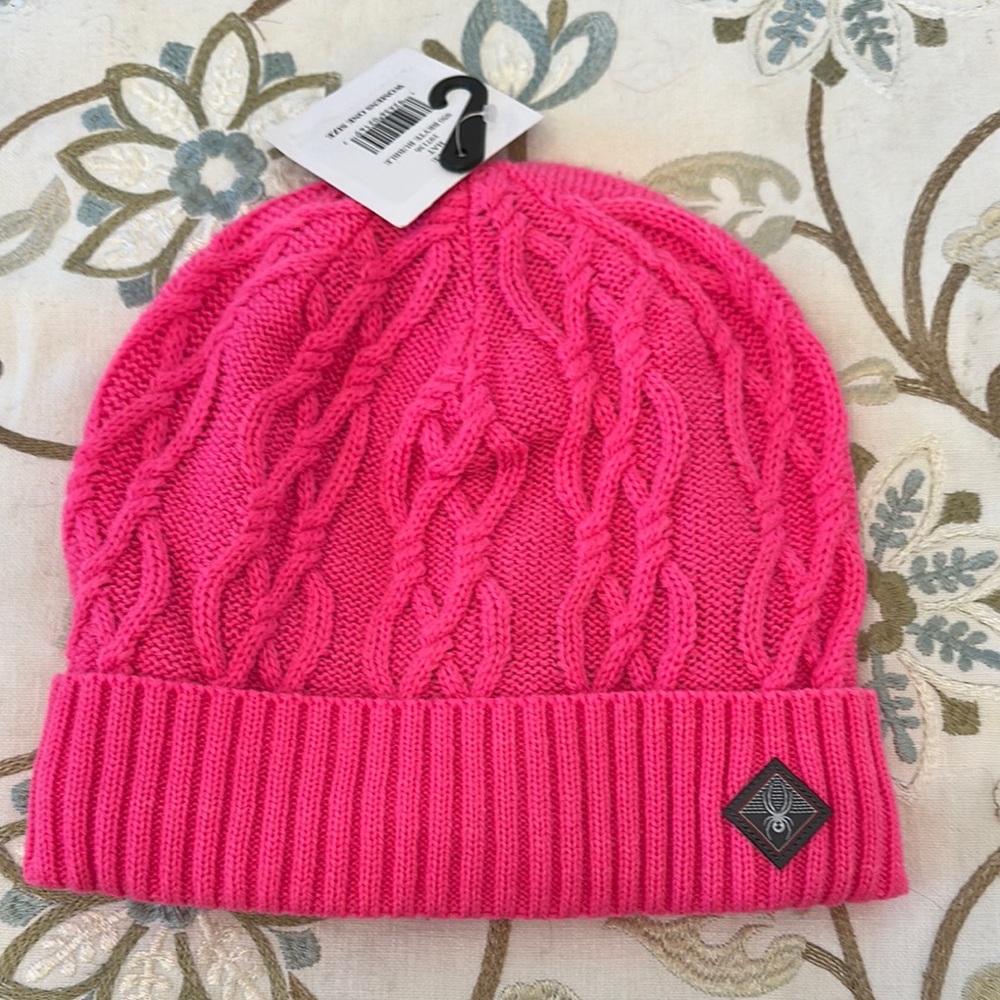 Pink Cable Knit Beanie for Kids